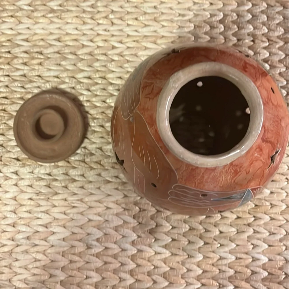 Handcrafted hummingbird Ceramic Lantern